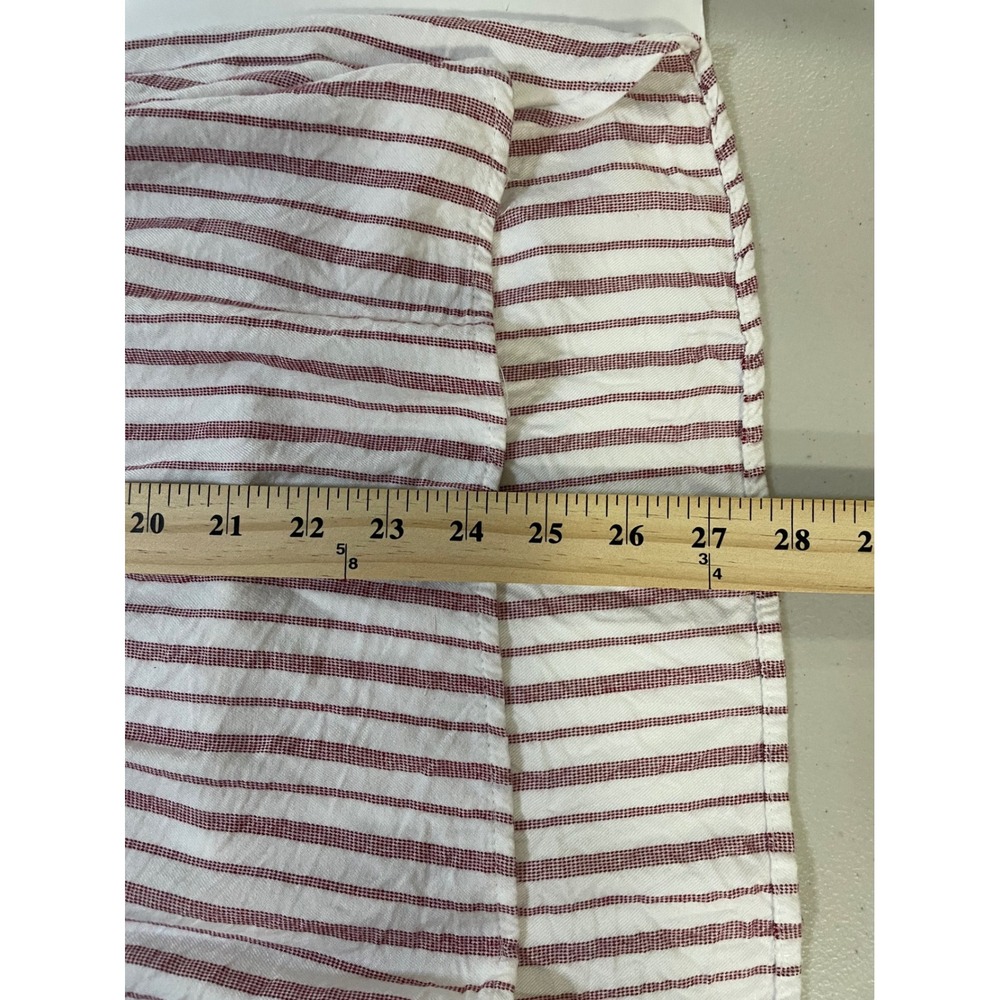 Nine West  Blouse Womens XXL Red White Striped V-Neck Short Sleeve Excellent - Picture 5 of 6